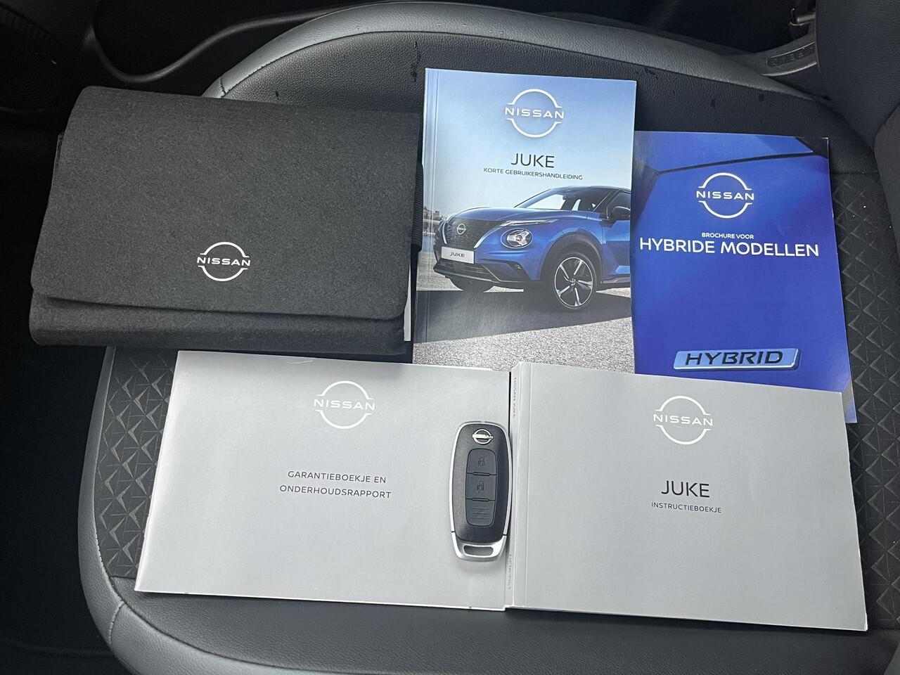 Nissan JUKE 1.6 Hybrid N-Design / Achteruitrijcamera / Stuur- en Stoelverwarming / Voorruitverwarming / Cruise- en Climate Control / Apple Carplay & Android Auto / Keyless Entry & Start / Navigatie full map / Parkeersensoren voor en achter /