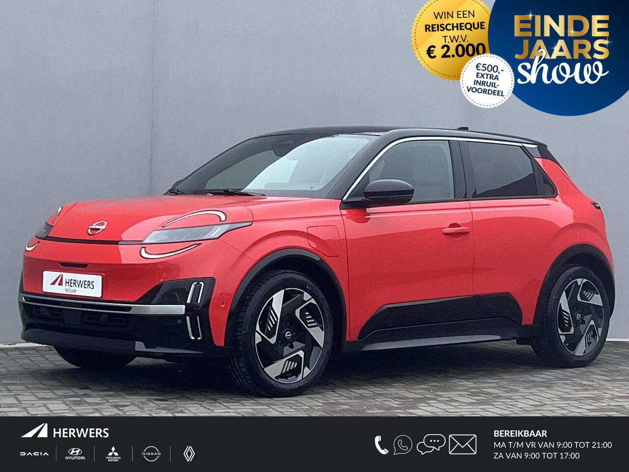 Nissan MICRA EVOLVE 52 kWh / ¤ 2.500,- EINDEJAARSVOORDEEL / Uit voorraad leverbaar / 417 km WLTP / 5 Jaar Fabrieksgarantie / Harman en Kardon Geluidssysteem / Google Maps Navigatie / Camera / Stoel- en Stuurverwarming / Climate Control / Adaptive Cruise Control /