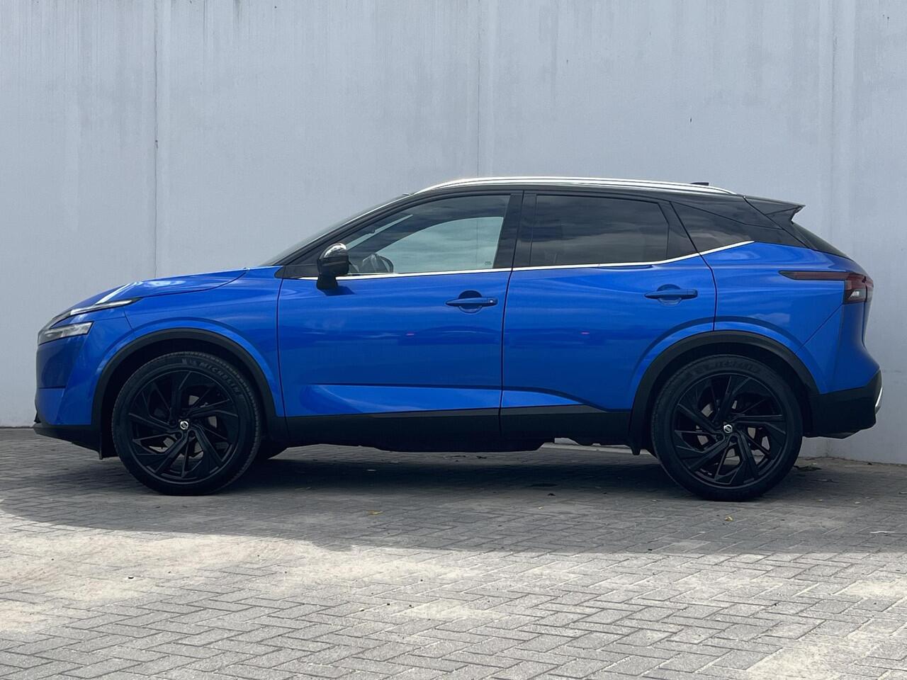 Nissan QASHQAI 1.3 MHEV Xtronic Tekna Plus Automaat / Cold pack / Panoramadak / HUD / Stuur-, Stoel en voorruitverwarming / Rondomzicht camera / Voorstoelen met massage / Elektrische achterklep / Adaptief CC / Apple Carplay Android Auto /