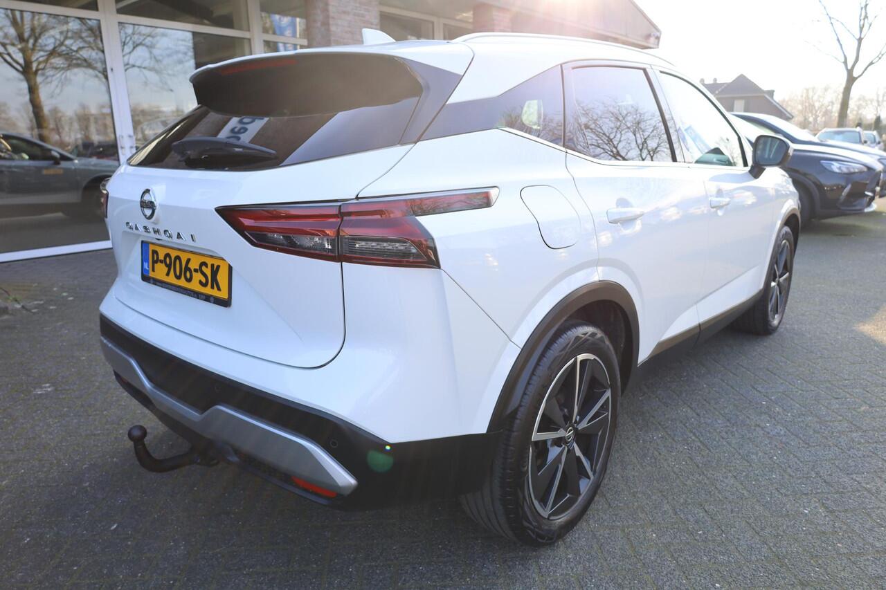 Nissan QASHQAI 1.3 MHEV Tekna PANO TREKHAAK CARPLAY HUD 19"LMV ACC HALFLEER DAB ELEK.ACHTERKLEP 2xPDC ZWARTE-HEMEL NAVI NAP ENZ!!