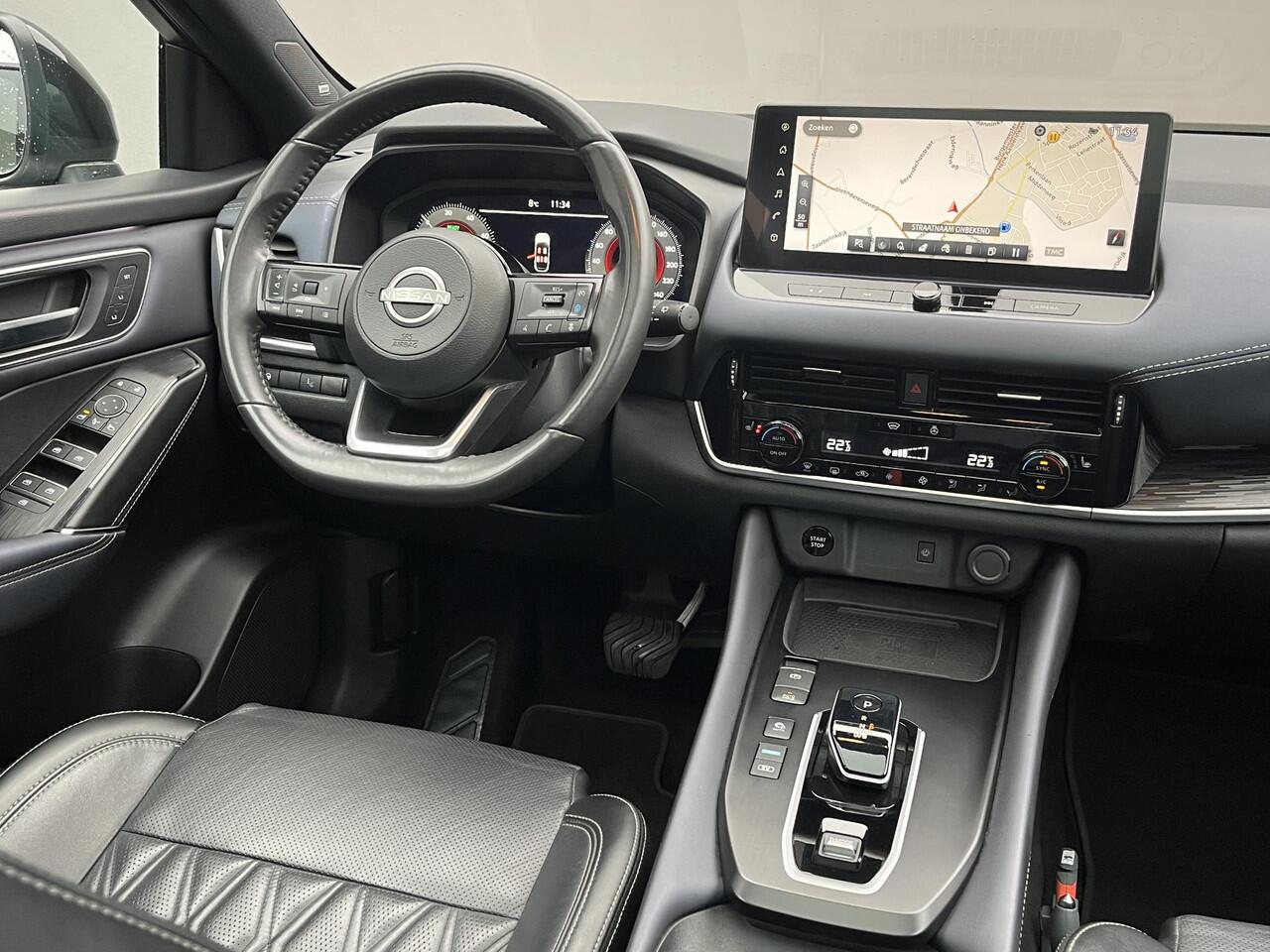 Nissan QASHQAI 1.5 e-Power Tekna Plus / Panoramadak / HUD / Apple Carplay & Android Auto / 360° Camera / Keyless Entry & Start / Navigatie full map / Stuur- en Stoelverwarming / Voorruitverwarming / Climate Control / Adaptieve Cruise Control / Elektrisch Verstelbare Voo