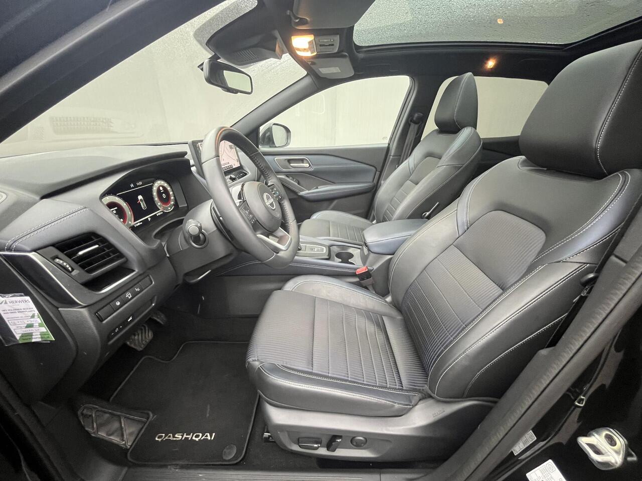 Nissan QASHQAI 1.3 MHEV Xtronic Tekna / Vaste Trekhaak 13-polig (Trekgewicht 1.800kg) / All Seasonbanden / Panoramadak / HUD / 360° Camera / Apple Carplay & Android Auto / Navigatie full map / Keyless Entry & Start / Elektrisch Verstelbare Bestuurdersstoel / Elektrisc