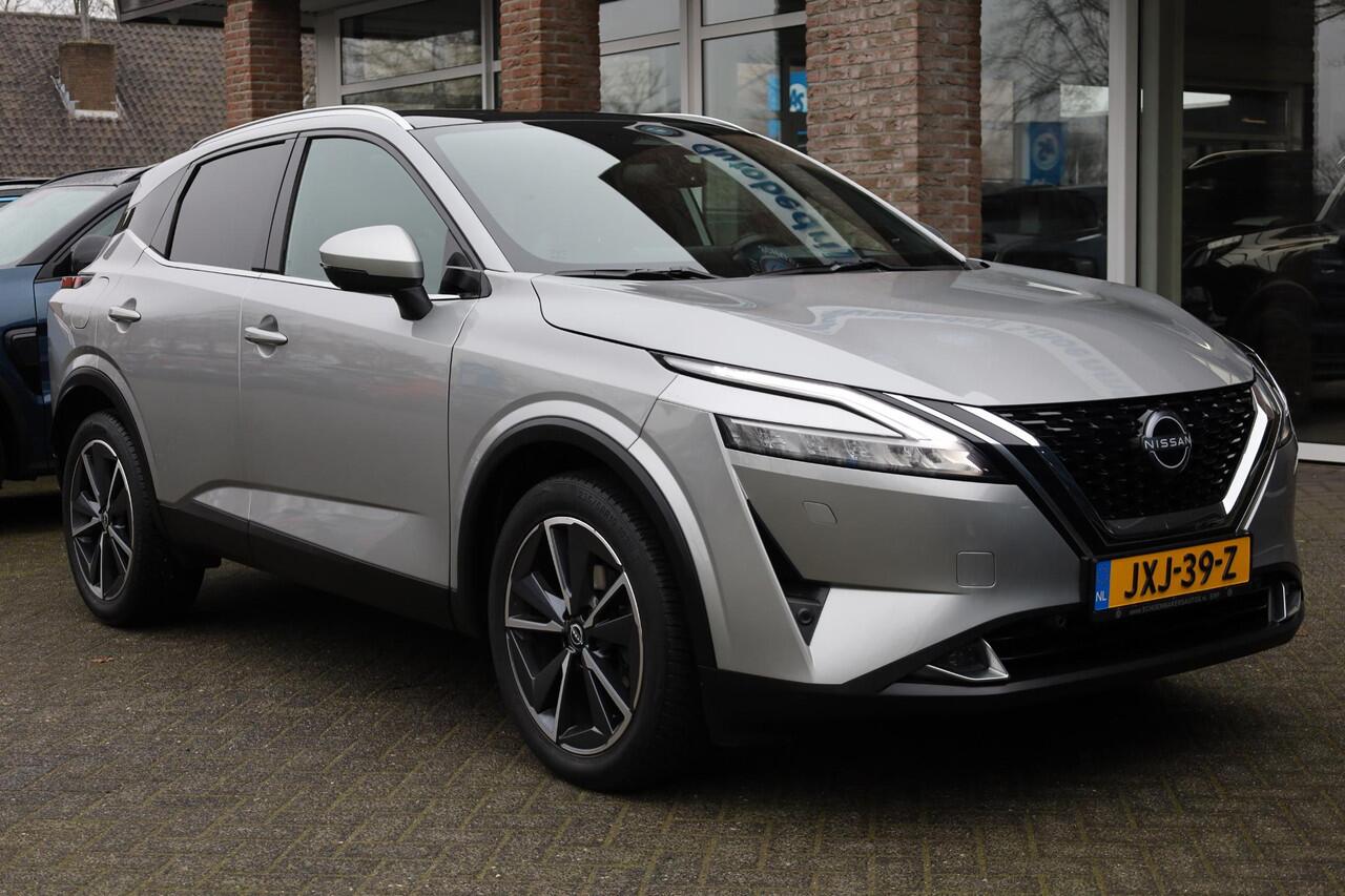 Nissan QASHQAI 1.3 MHEV Xtronic Tekna Plus PANO HUD MASSAGE MEMORY CARPLAY 360-CAM LEER STOEL/STUUR/RUITVERW. DAB ACC 2XPDC 19''LMV ENZ.ENZ.