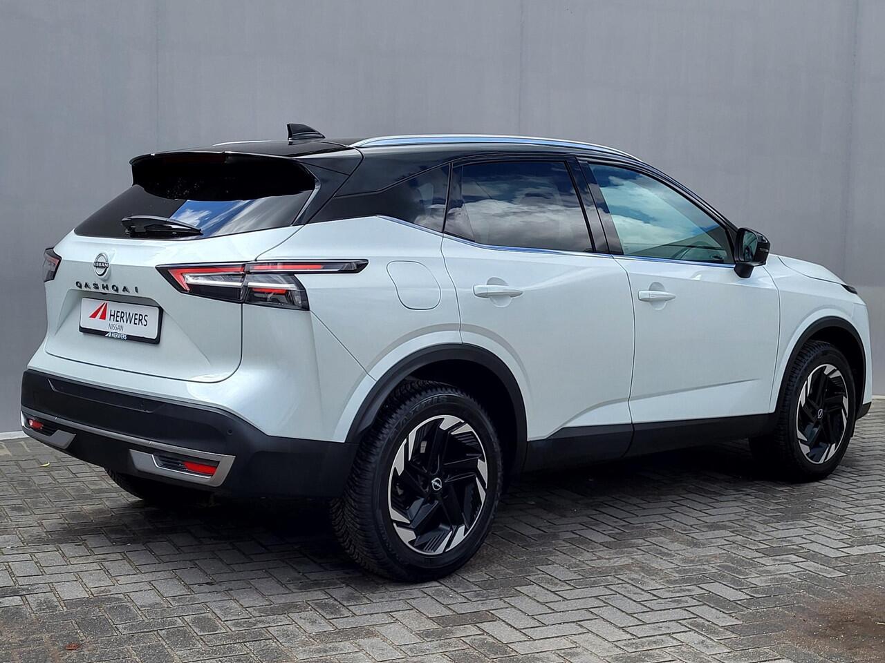 Nissan QASHQAI 1.3 MHEV Xtronic N-Connecta / HUD / Nieuw Model / Facelift / Cold Pack / Allseason banden / Trekgewicht 1800 kg / Stuur-, Stoel en Voorruitverwarming / Elektrische achterklep /Rondomzicht camera / Adaptief CC /