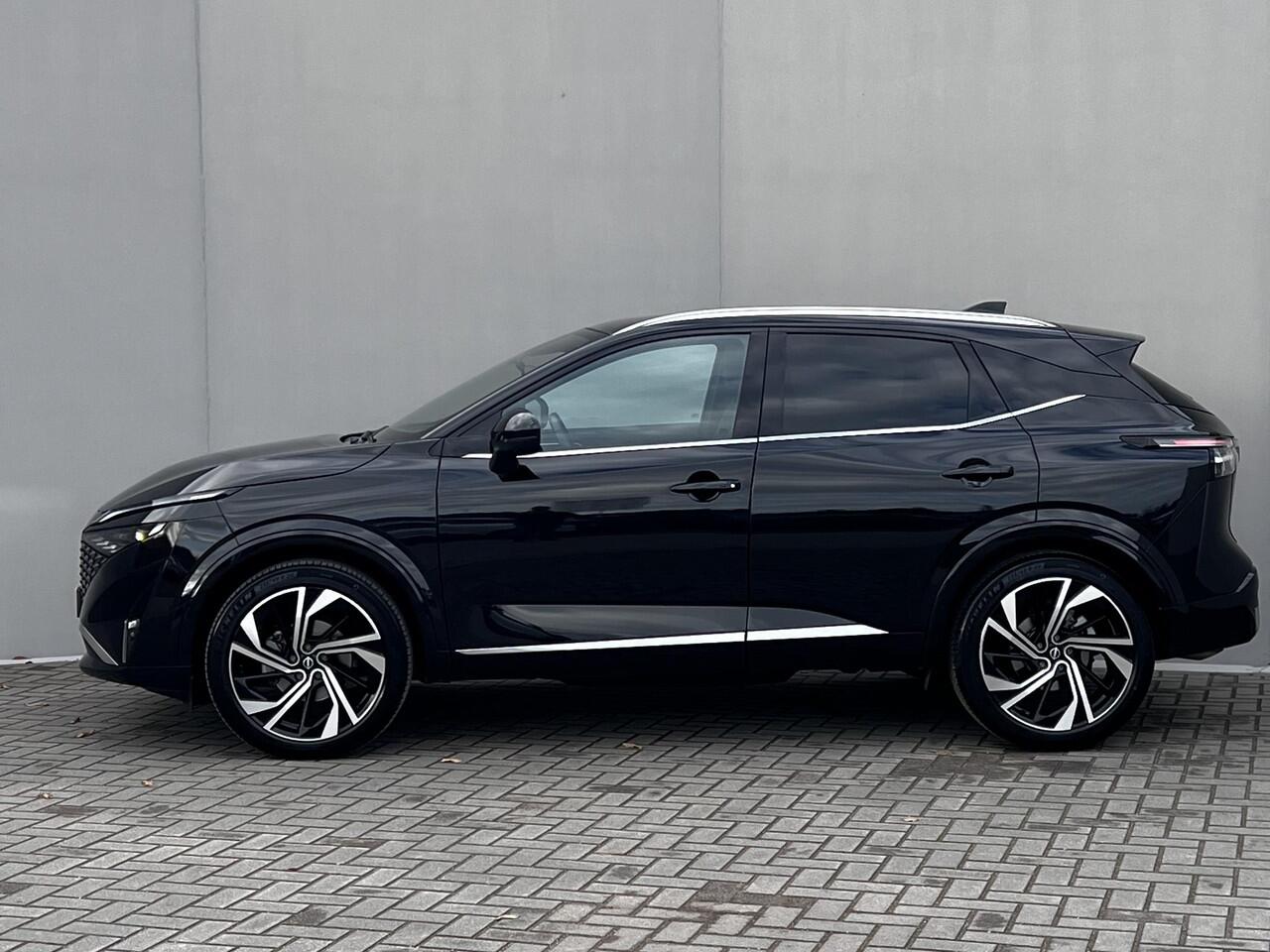 Nissan QASHQAI 1.3 MHEV Xtronic Tekna Plus Automaat / 1.800 kg trekgewicht / Panorama dak / Leder / Elektr. stoelen en klep / Navigatie / Adaptieve CC / HUD / Camera 360° / Stuur-, stoel- en voorruitverwarming / 20" LM wielen /