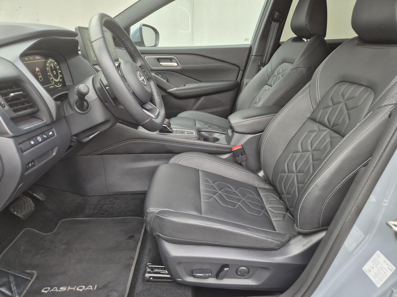 Nissan QASHQAI 1.3 MHEV Xtronic Tekna Automaat / Fabrieksgarantie tot 04-2028 / Nieuw Model / Facelift / Cold Pack / HUD / Trekgewicht 1800 kg / Stuur-, Stoel en Voorruit verwarming / Elektrische achterklep / Rondomzicht camera / Adaptief CC / Apple Carplay Android Auto