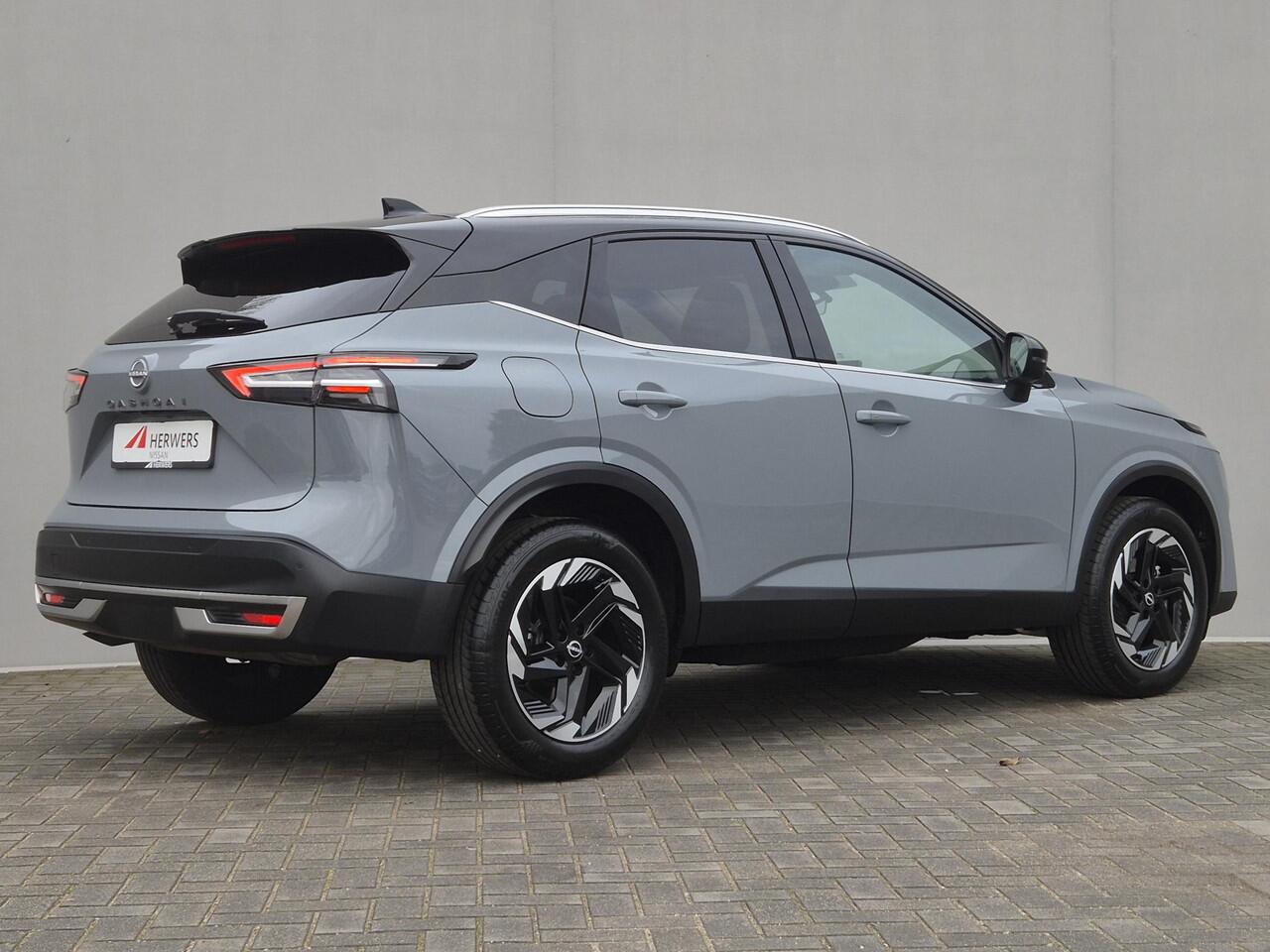 Nissan QASHQAI 1.3 MHEV Xtronic N-Connecta Automaat / Cold Pack / Pack Easy / Nieuw Model / Facelift / HUD / Trekgewicht 1800 kg / Elektrische achterklep / Stuur-, Stoel en Voorruit verwarming / Rondomzicht camera / Adaptief CC /