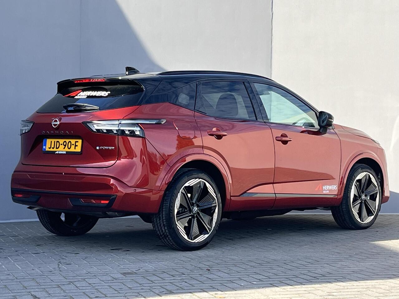 Nissan QASHQAI 1.5 e-Power N-Design / Panoramadak / 360° Camera / Apple Carplay & Android Auto / Navigatie full map / Stuur- en Stoelverwarming / Voorruit Verwarming / Keyless Entry & Start / Adaptieve Cruise Control / Climate Control / Alcantara Bekleding /