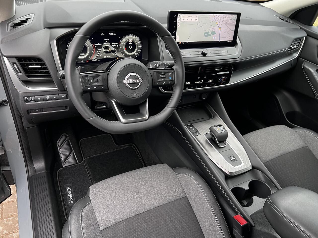 Nissan QASHQAI 1.3 MHEV Xtronic N-Connecta / Fabrieksgarantie tot 03-2028 / Facelift Nieuw Model / Cold Pack / HUD / Trekgewicht 1800 kg / Stuur-, Stoel en Voorruit verwarming / Elektrische achterklep / Camera 360° / Adaptief CC / Apple Carplay Android Auto /18" LM wie