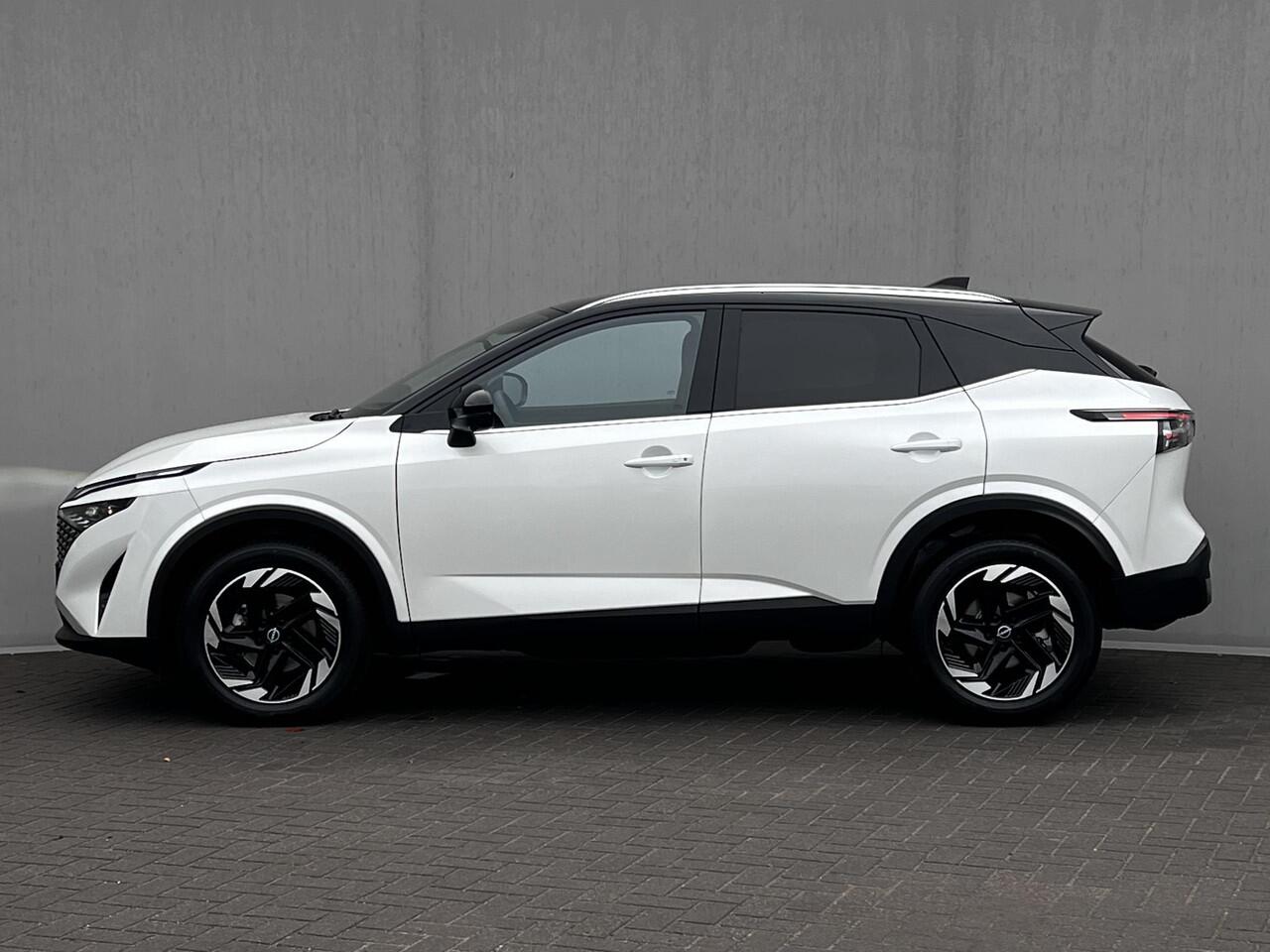 Nissan QASHQAI 1.3 MHEV Xtronic N-Connecta / Fabrieksgarantie tot 03-2028 / Facelift Nieuw Model / Cold Pack / HUD / Trekgewicht 1800 kg / Stuur-, Stoel en Voorruit verwarming / Elektrische achterklep / Camera 360° / Adaptief CC / Apple Carplay Android Auto /18" LM wie