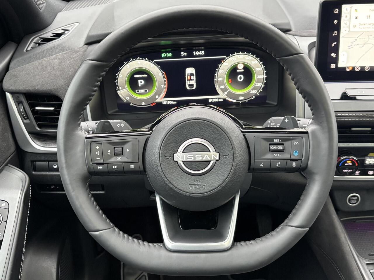 Nissan QASHQAI 1.3 MHEV Xtronic Tekna Plus Automaat / Fabrieksgarantie tot 03-2028 / Facelift / HUD / Panoramadak / Trekgewicht 1800 kg / Stuur-, Stoel en Voorruit verwarming / Rondomzicht camera / Bose Audio Systeem / Adaptief CC / Stoelen met massage functie /