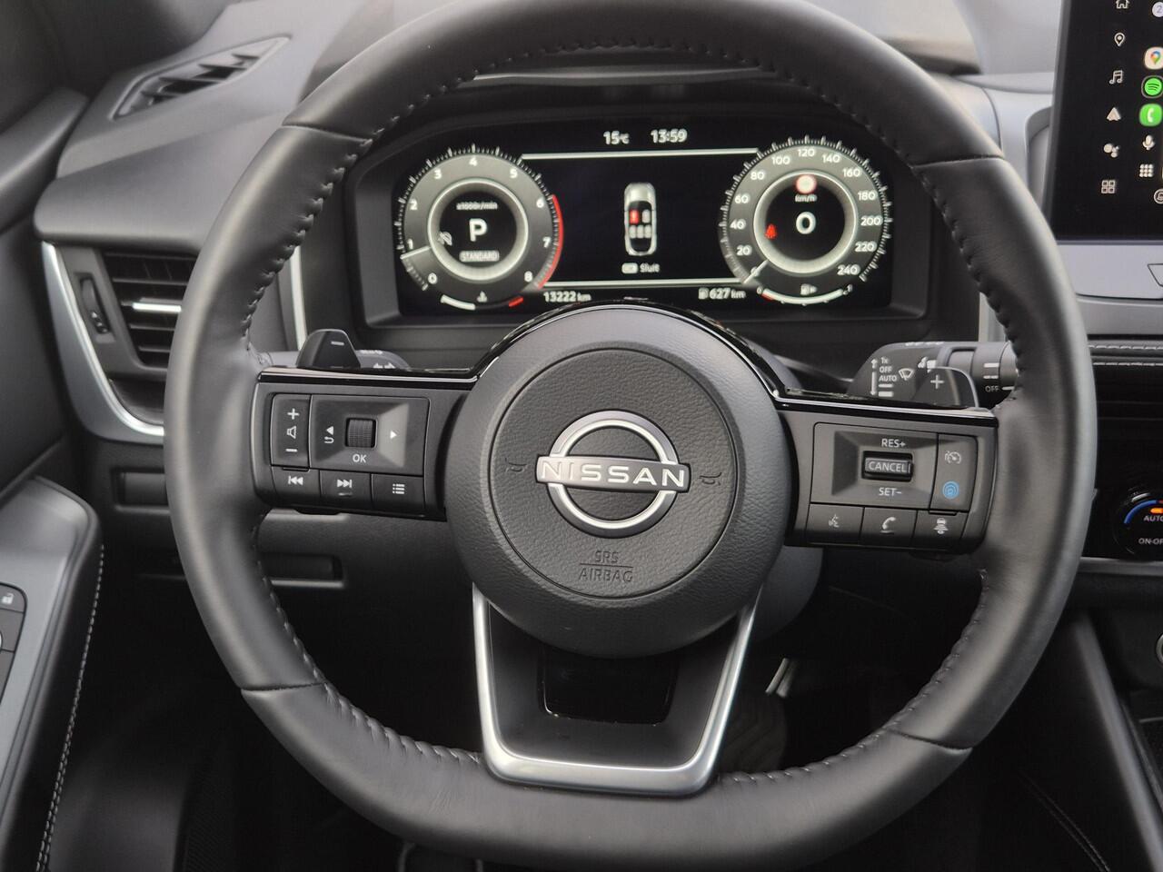 Nissan QASHQAI 1.3 MHEV Xtronic Tekna Automaat / Nieuw Model / Facelift / Fabrieksgarantie tot 04-2028 / HUD / Trekgewicht 1800 kg / Cold Pack / Rondomzicht camera / Elektrische achterklep / Apple Carplay Android Auto / Stuur-, Stoel en Voorruit verwarming /