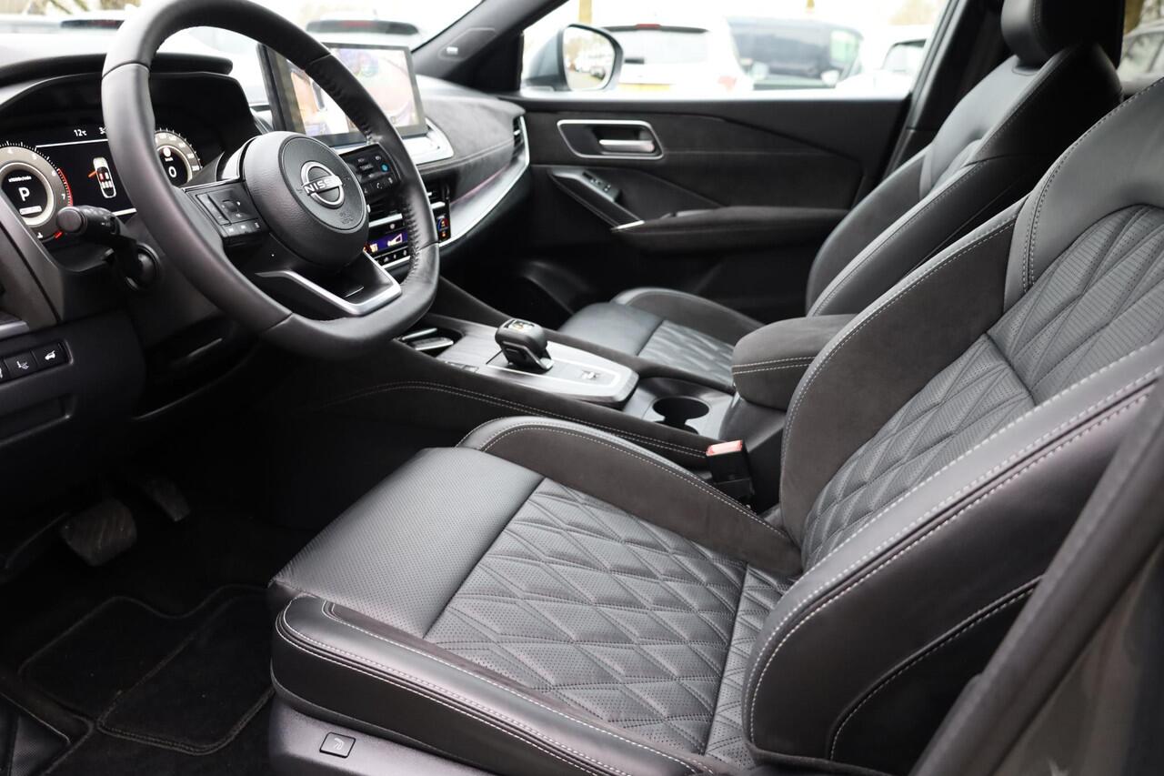 Nissan QASHQAI 1.3 MHEV Xtronic Tekna Plus HUD PANO BOSE LEER+ALCANTARA MEMORY ACC PRO-PILOT MASSAGE CARPLAY 360-CAMERA RUIT/STUUR/STOELVERWARMING DAB 20"LMV 2xKEYLESS ELEK.KLEP DODEHOEK/VERKEERSBORDDETECTIE ENZ.
