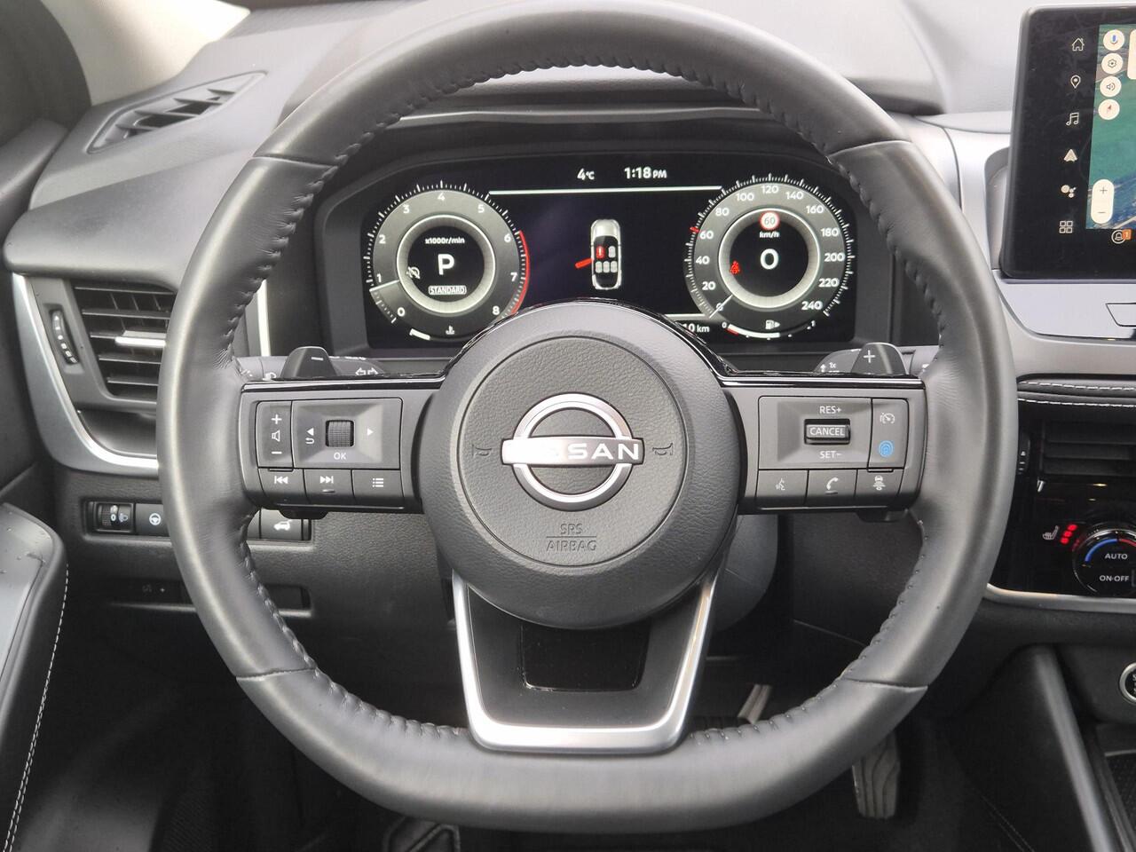 Nissan QASHQAI 1.3 MHEV Xtronic N-Connecta Automaat / Fabrieksgarantie tot 03-2028<100.000 km / 1.800 kg trekgewicht / Panoramadak / All season banden / Cold Pack & Pack Easy / Elektrische klep / Head Up Display / Camera 360° / Stuur-, stoel- en voorruitverwarming / Ap