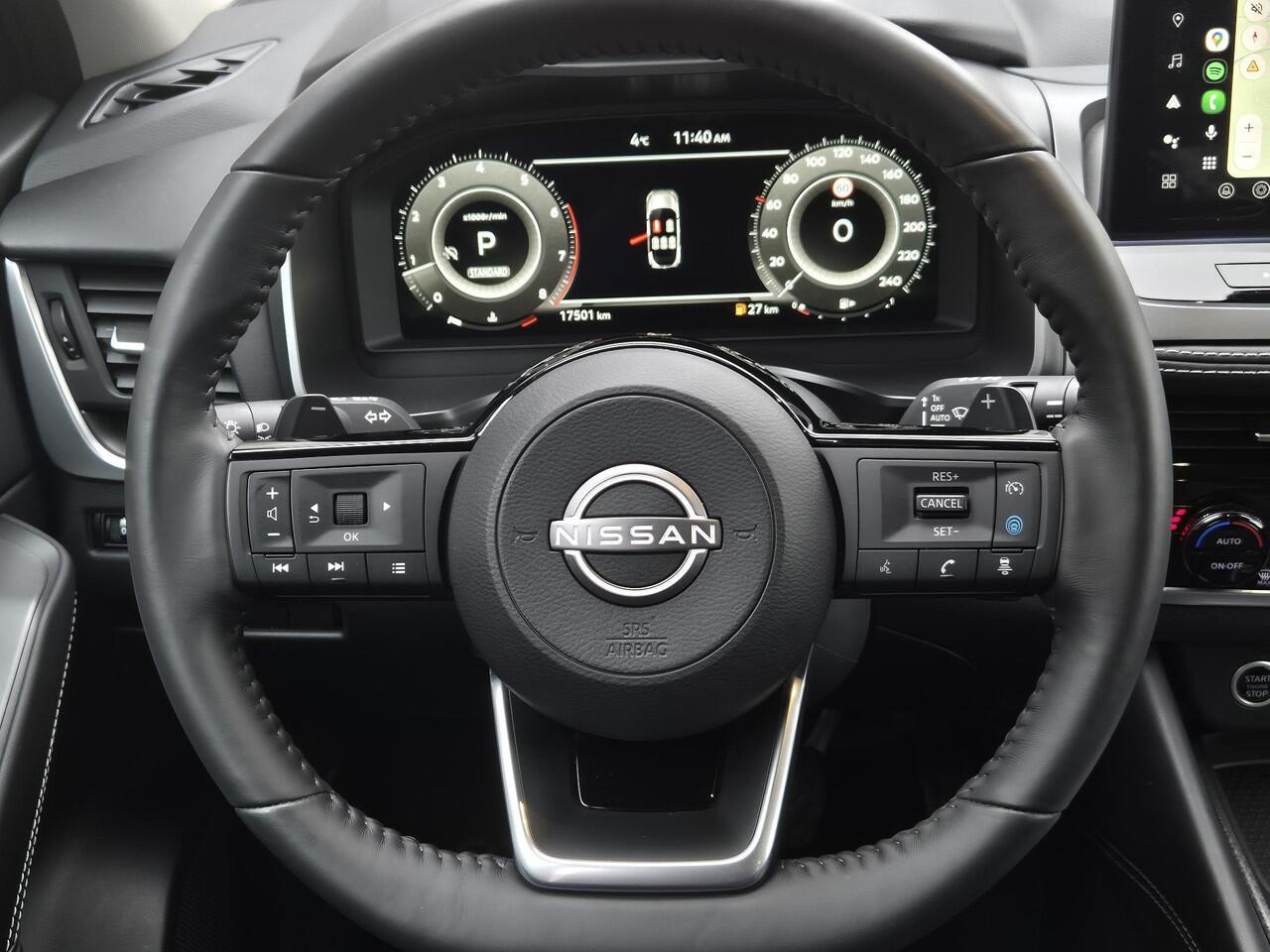 Nissan QASHQAI 1.3 MHEV Xtronic N-Connecta Automaat / Fabrieksgarantie tot 03-2028<100.000 km / Facelift / 1.800 kg trekgewicht / Panoramadak / All season banden / Elektrische klep / Head Up Display / Camera 360° / Cold pack & Pack Easy / Stuur-, stoel- en voorruitverw