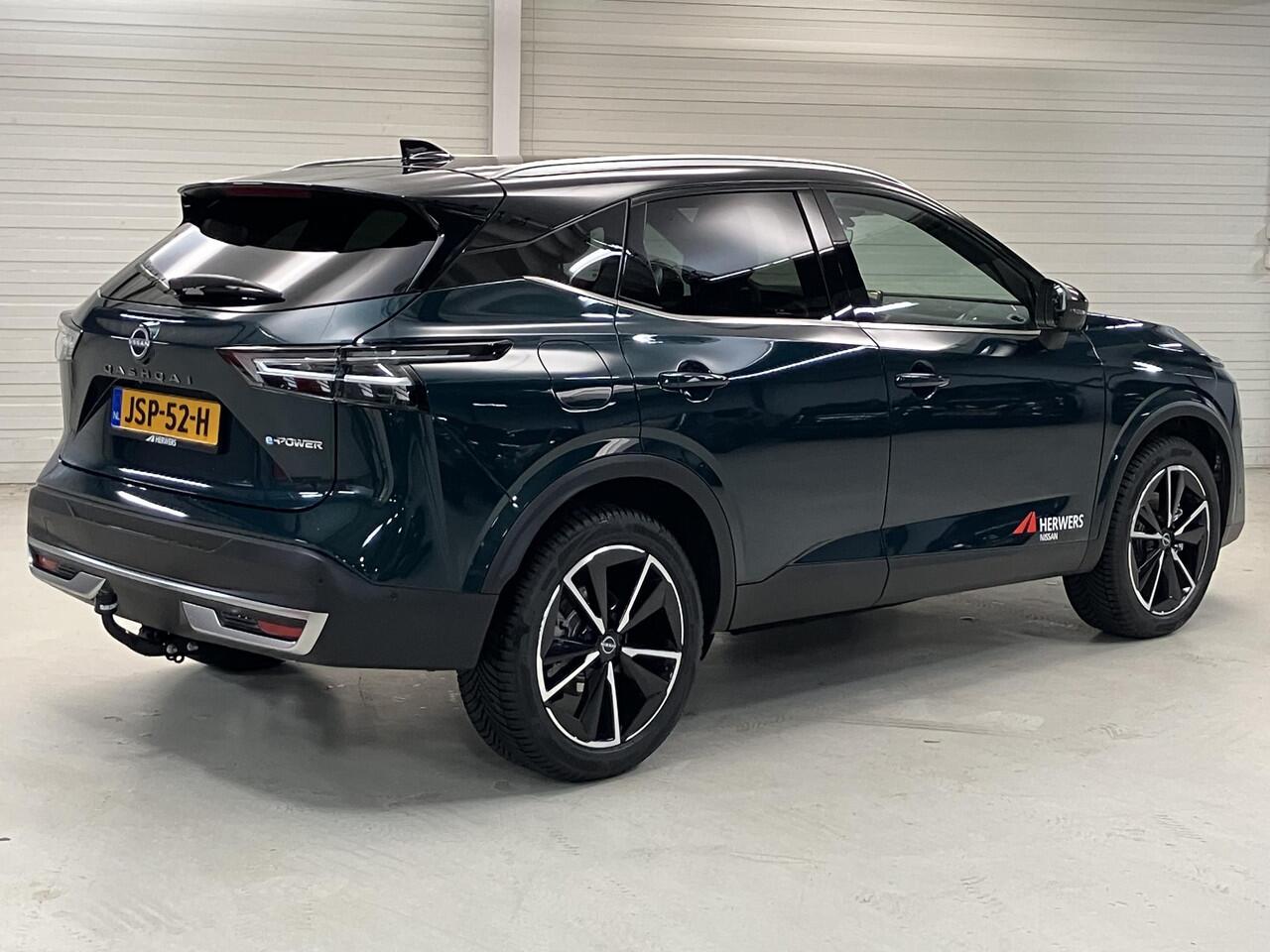 Nissan QASHQAI 1.5 e-Power Tekna / Demonstratieauto / Trekhaak / All Seasonbanden / Google Maps Navigatie / 360 Graden Camera / Adaptive Cruise Control / Lederen Bekleding / Climate Control / Elektrische Stoelverstelling met Geheugenfunctie / Elektrische Kofferbak /