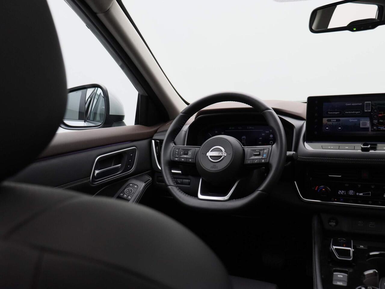 Nissan X-TRAIL 1.5 e-4orce Tekna 4WD 7 Persoons. 214PK | Afneembare Trekhaak | Glazen Schuif-Kanteldak | Stoel- & Stuurwielverwarming | 360-graden Camera | ProPilot | Achterbank Verwarmd | Lederen Bekleding | Memory Seats | Elektrische Achterklep