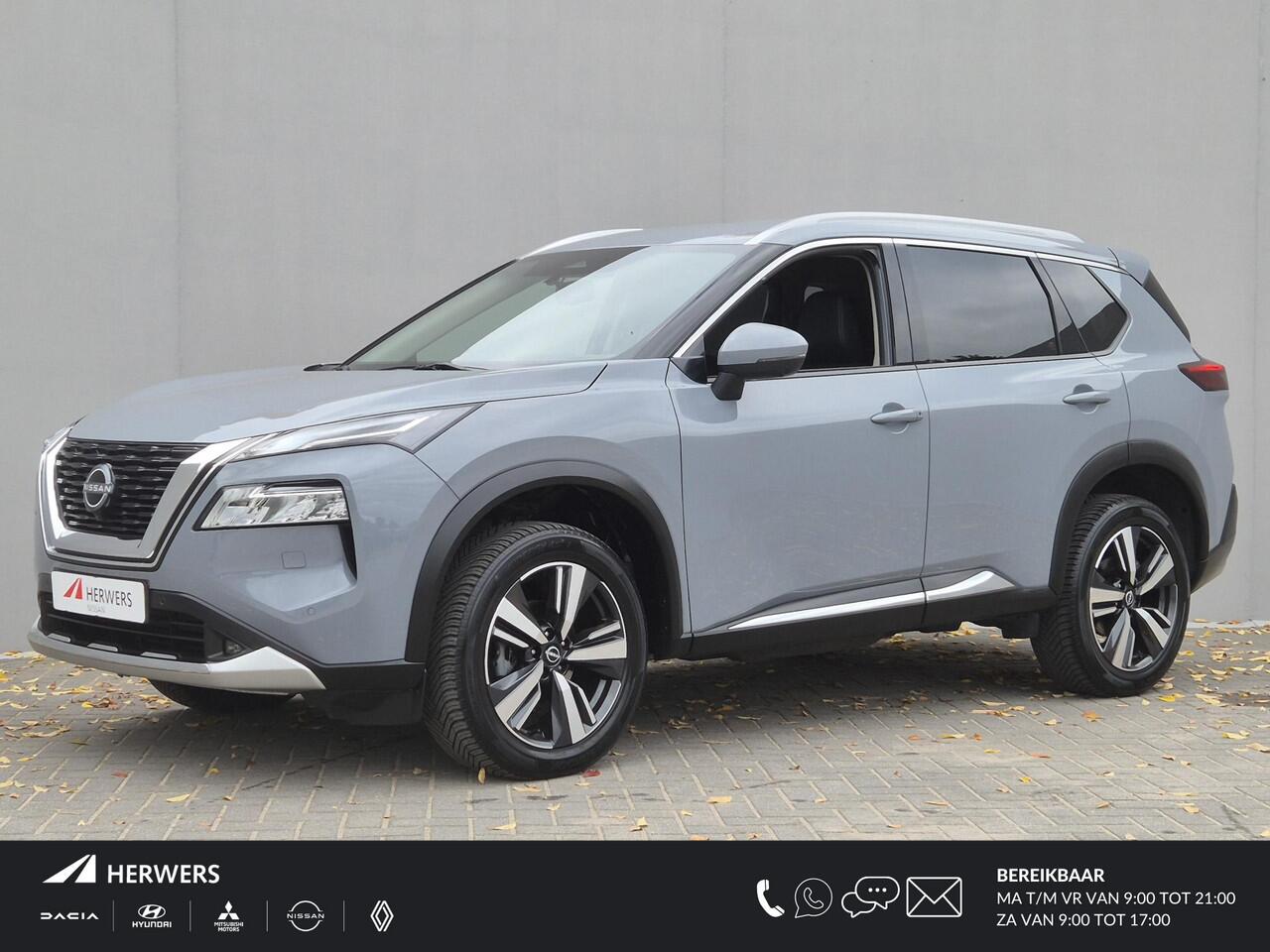 Nissan X-TRAIL 1.5 MHEV 163pk Tekna Automaat / HUD / Trekgewicht 2000 Kg / Elektrische achterklep / Apple Carplay Android Auto / Stuur-, Stoel en Achterbankverwarming / Adaptief CC / Rondomzicht camera / Voorruit verwarming /