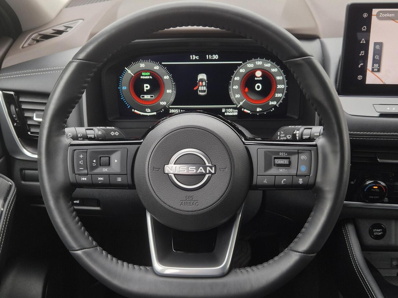 Nissan X-TRAIL 1.5 e-4orce Tekna 4WD Automaat / 1800kg Trekgewicht / HUD / Allseason banden / Elektrische achterklep Stuur-, Stoel en Achterbank verwarming / Rondomzicht camera / Adaptief CC / Voorruit verwarming / Keyless Entry/Start /