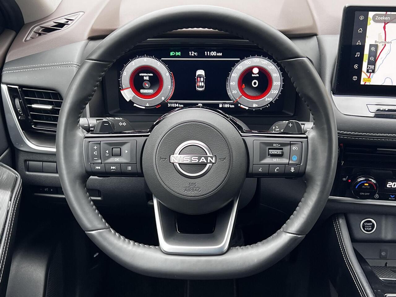 Nissan X-TRAIL 1.5 MHEV 163pk Tekna 5 zits Automaat / Trekgewicht 2000 Kg / HUD / Elektrische achterklep / Apple Carplay Android Auto / Stuur-, Stoel en achterbankverwarming / Adaptief CC / 360 ° camera / Voorruit verwarming /