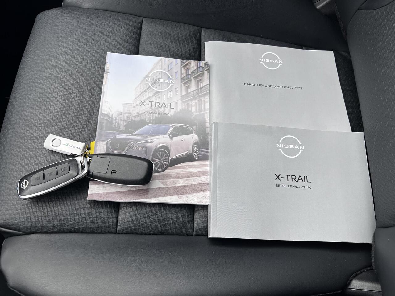 Nissan X-TRAIL 1.5 MHEV 163pk Tekna 5 zits Automaat / Trekgewicht 2000 Kg / HUD / Elektrische achterklep / Apple Carplay Android Auto / Stuur-, Stoel en achterbankverwarming / Adaptief CC / 360 ° camera / Voorruit verwarming /