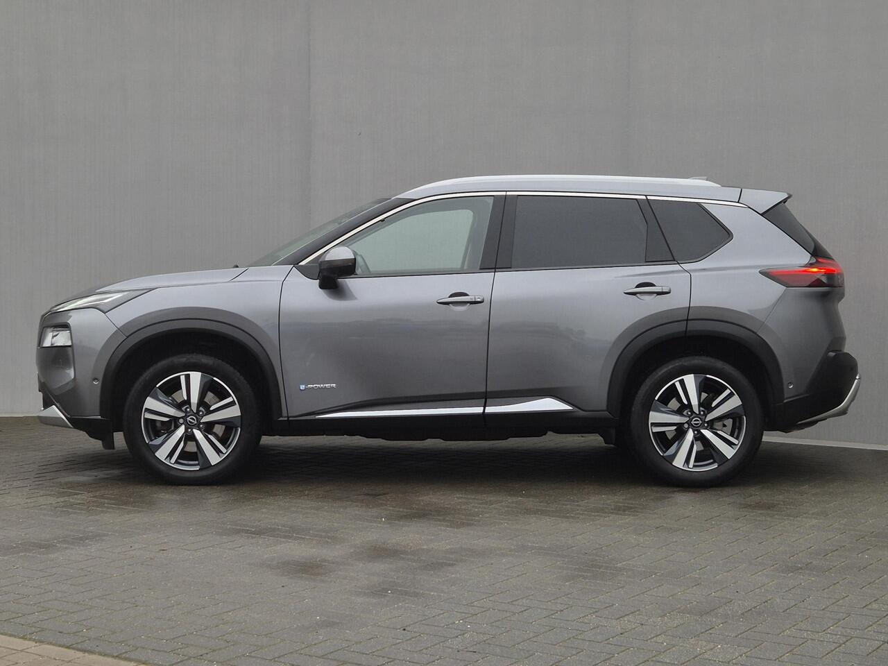 Nissan X-TRAIL 1.5 e-4orce Tekna Plus 4WD 7p. Automaat / 7 Persoons / Allseason banden / Panoramadak / HUD / Stuur-, Stoel en Achterbank verwarming / Trekgewicht 1650 kg / Rondomzicht camera / Elektrische achterklep /