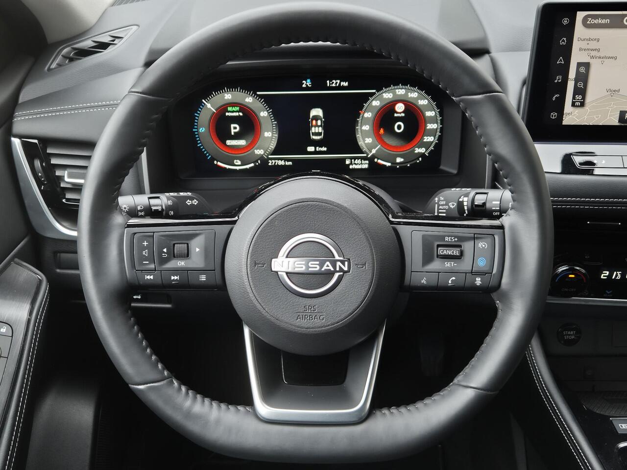 Nissan X-TRAIL 1.5 e-Power e-4orce Tekna 4WD Automaat / Fabrieksgarantie tot 10-2027<100.000km / Dealer onderhouden / All Season banden / Trekgewicht 1800 kg / Head Up Display / Elektrische achterklep / Adaptief cruise control / Rondomzicht camera /