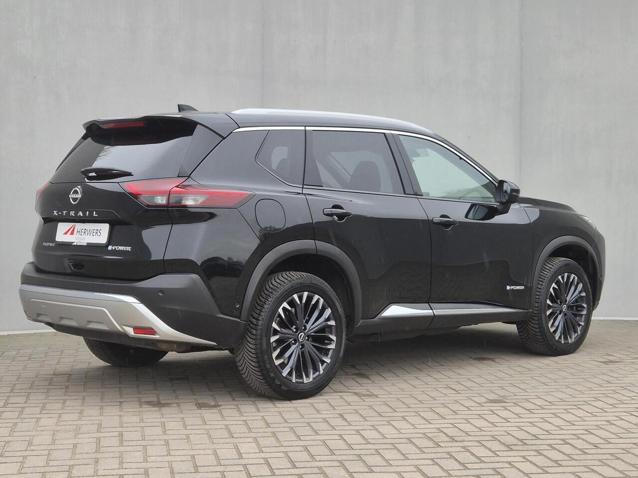 Nissan X-TRAIL 1.5 e-Power e-4orce Tekna 4WD Automaat / Fabrieksgarantie tot 10-2027<100.000km / Dealer onderhouden / All Season banden / Trekgewicht 1800 kg / Head Up Display / Elektrische achterklep / Adaptief cruise control / Rondomzicht camera /