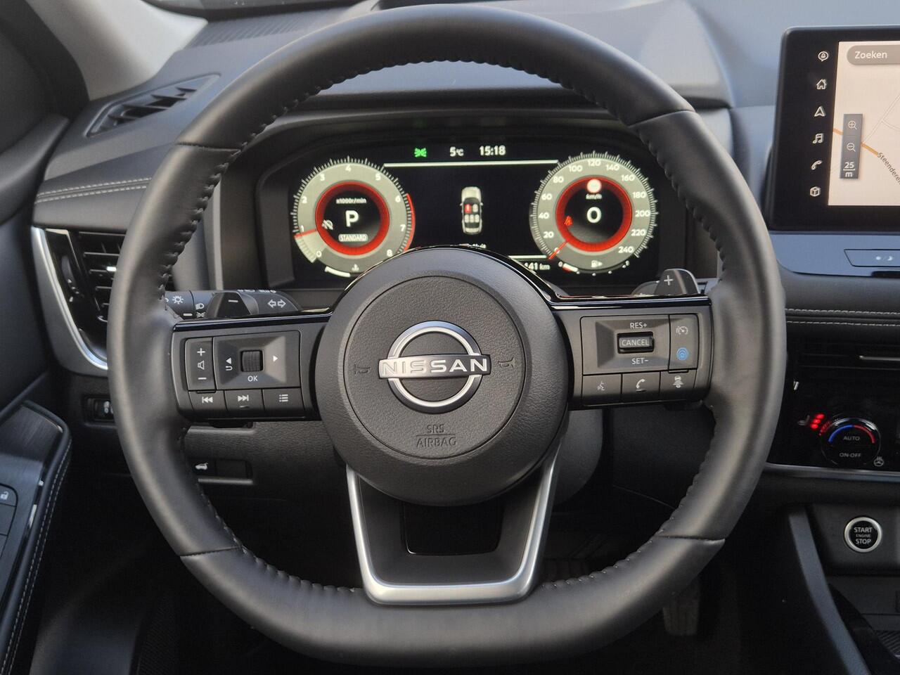 Nissan X-TRAIL 1.5 MHEV 163pk N-Connecta Automaat / Fabrieksgarantie tot 28-04-2028 / Trekgewicht 2000 kg / Allseason banden / HUD / Elektrische achterklep / Stuur-, Stoel en Achterbank verwarming / Rondomzicht camera /