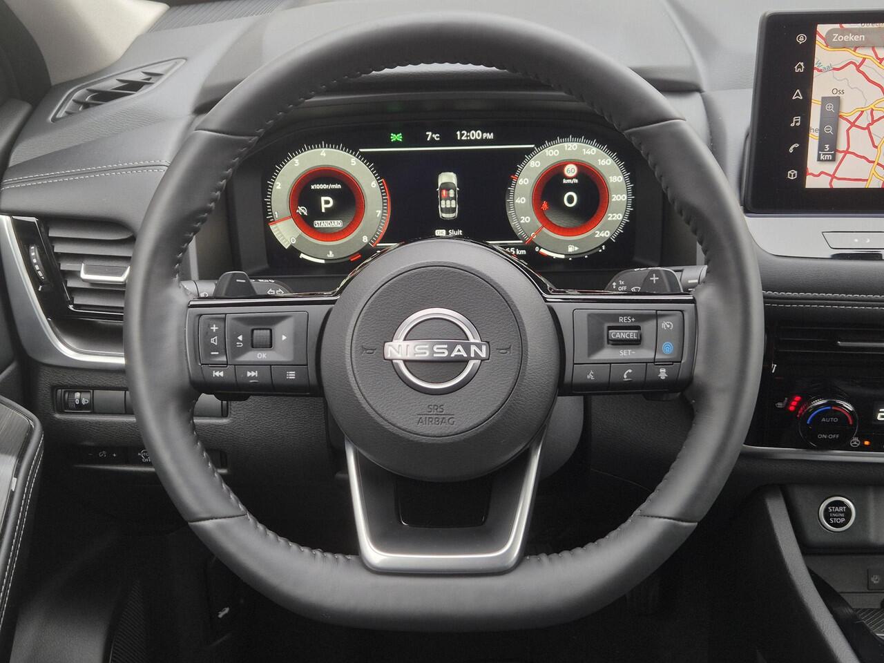 Nissan X-TRAIL 1.5 MHEV 163pk Tekna Automaat / Fabrieksgarantie tot 03-2028 <100.000 / 2000kg Trekgewicht / Allseason banden / HUD / Glazen schuif- en kanteldak / Elektrische achterklep / Rondomzicht camera / Stuur-, Stoel en Achterbank verwarming / Adaptief CC /