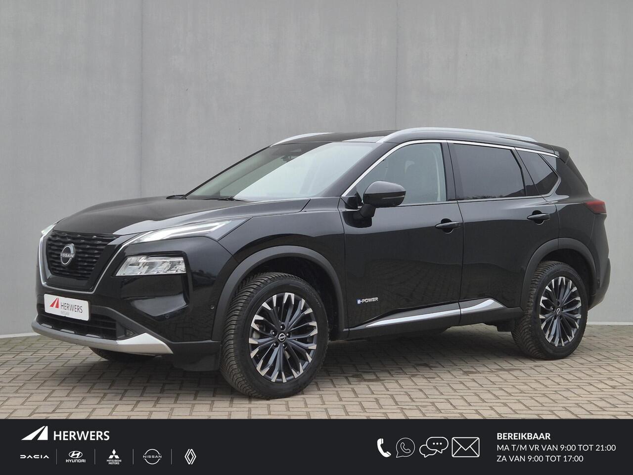 Nissan X-TRAIL 1.5 e-Power e-4ORCE TEKNA 4WD Automaat / Fabrieksgarantie tot 10-2028<100.000km / Dealer onderhouden / All Season banden / Trekgewicht 1800 kg / Head Up Display / Elektrische achterklep / Adaptief cruise control / Rondomzicht camera /