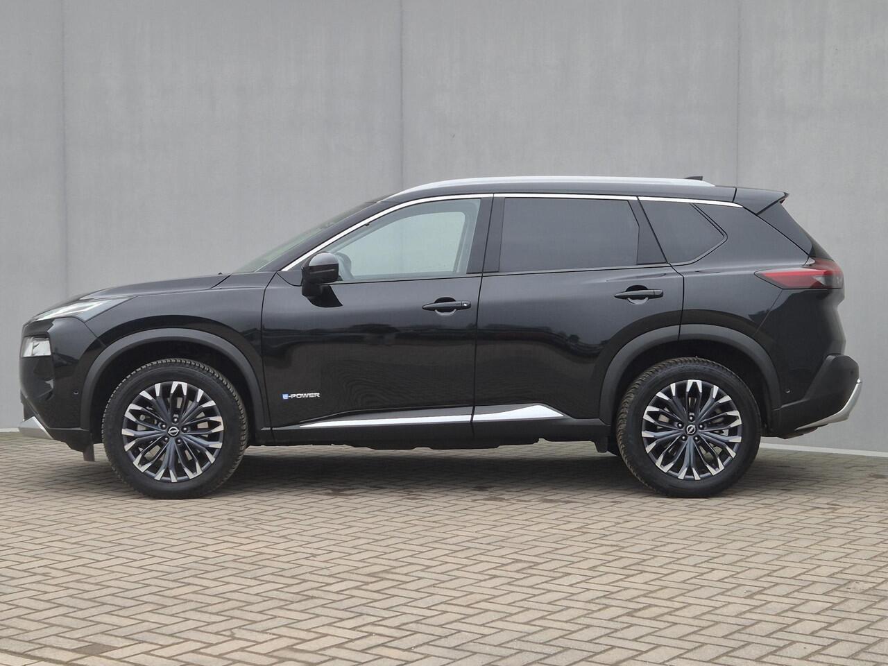 Nissan X-TRAIL 1.5 e-Power e-4ORCE TEKNA 4WD Automaat / Fabrieksgarantie tot 10-2028<100.000km / Dealer onderhouden / All Season banden / Trekgewicht 1800 kg / Head Up Display / Elektrische achterklep / Adaptief cruise control / Rondomzicht camera /