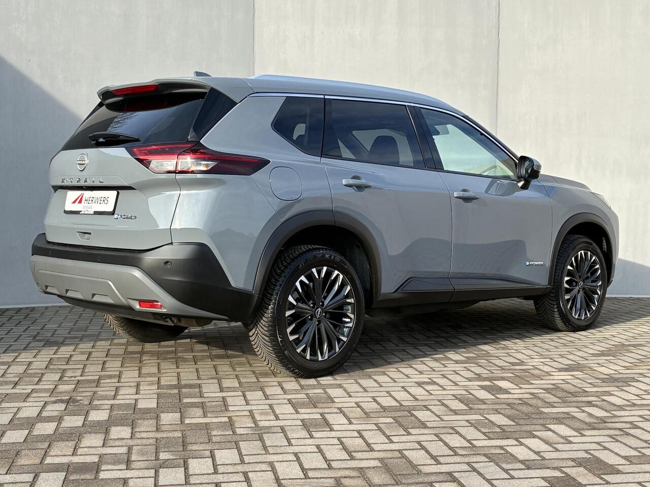 Nissan X-TRAIL 1.5 e-Power Tekna / Fabrieksgarantie t/m 05-2028 / Apple Carplay/Android Auto / Adaptieve Cruise Control / Stoel-/Stuur-/Voorruitverwarming / Elektrische Achterklep / All-Season banden / Navigatie / Achteruitrijcamera /