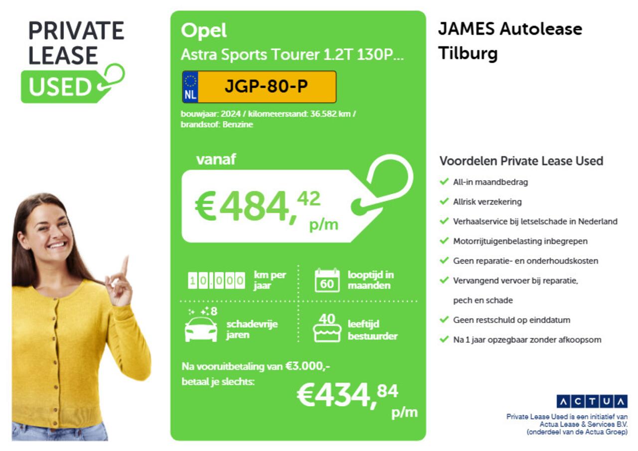 Opel ASTRA Sports Tourer 1.2T 130PK Ultimate PANO | HEAD-UP | AD-CRUISE | LED | CARPLAY