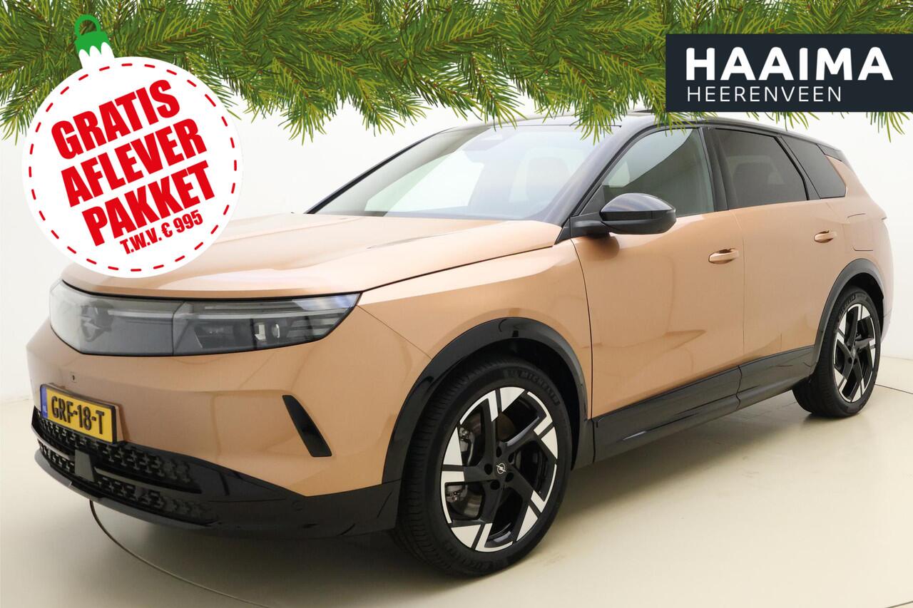 Opel Grandland Electric GS 73 kWh | Navigatie | Glazen schuif/kanteldak | AGR stoelen | Zwart dak | Keyless | Headup display | Stoel & Stuurverwarming | Matrix LED | Focal | Adapt. Cruise control | 20" Lichtmetalen velgen