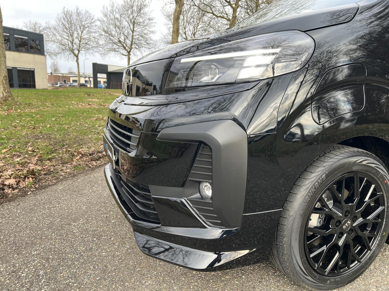 Opel VIVARO Electric L3 75kWh 136pk | STX SPORT | Lederen bekleding STX | STX Pakket | Dakspoiler | Sideskirts | 18 inch zwarte velgen | City Pakket | Comfort Pakket | Exterieur Pakket | Full ECO LED verlichting | Winter Pakket | Houten afwerking laadruimte | Reserve