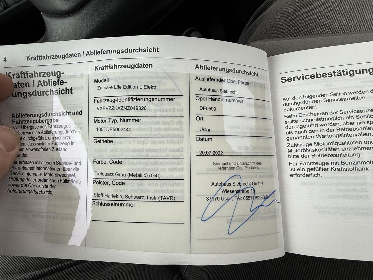 Opel ZAFIRA Life Electric L3 75 kWh VIP BUS Elekrisch 8 persoons banken uitneembaar UNIEKE AUTO