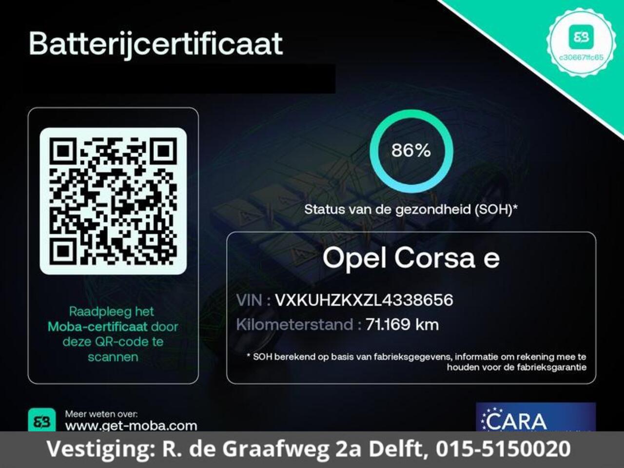 Opel e-Corsa 3 FASE 50kWH | Accu 86% | Navigatie | WLTP 323 | Apple Carplay & Android Auto |