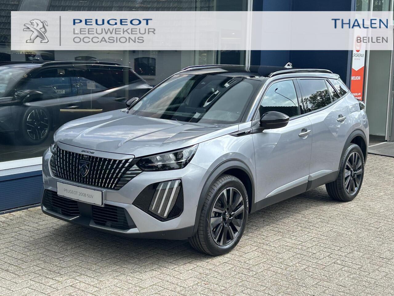 Peugeot 2008 1.2 Hybrid 145 GT | ¤ 8500,- DEMO VOORDEEL | Automaat | Navigatie | 360 Graden Camera | 18 Inch Evissa | Keyless Entry | Full LED Verlichting | Zwart Dak | Dode Hoek Detectie | Cruise Control Adaptief | Climate Control | Hoge Zitpositie.