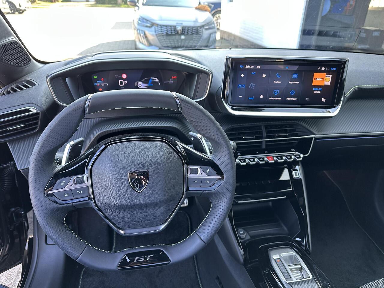 Peugeot 208 1.2 Hybrid 145 PK GT Automaat ¤ 4500,- DEMO VOORDEEL | NETTO DEAL | Full LED Verlichting | Navigatie via Telefoon | Camera | Parkeersensoren | Cruise Control | Keyless Entry | Dakspoiler | DAB+ Radio | Digitaal Dashboard | Apple Carplay Draadloos | Sporti