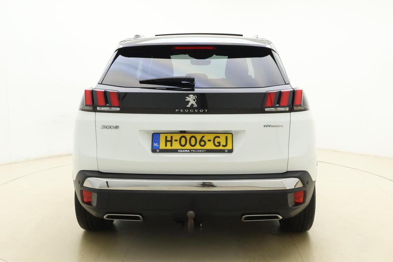 Peugeot 3008 1.6 HYbrid4 300 Première Pack Avantage Design Lederen Stoelen l Elektrisch + Memory + Massage/Verwarmbaar l Schuif-Kanteldak l Camera l PDC l Trekhaak l Apple Carplay/Android Auto l Elektrische kofferbak l Adaptive Cruise l Climate Control l DAB l Draadlo