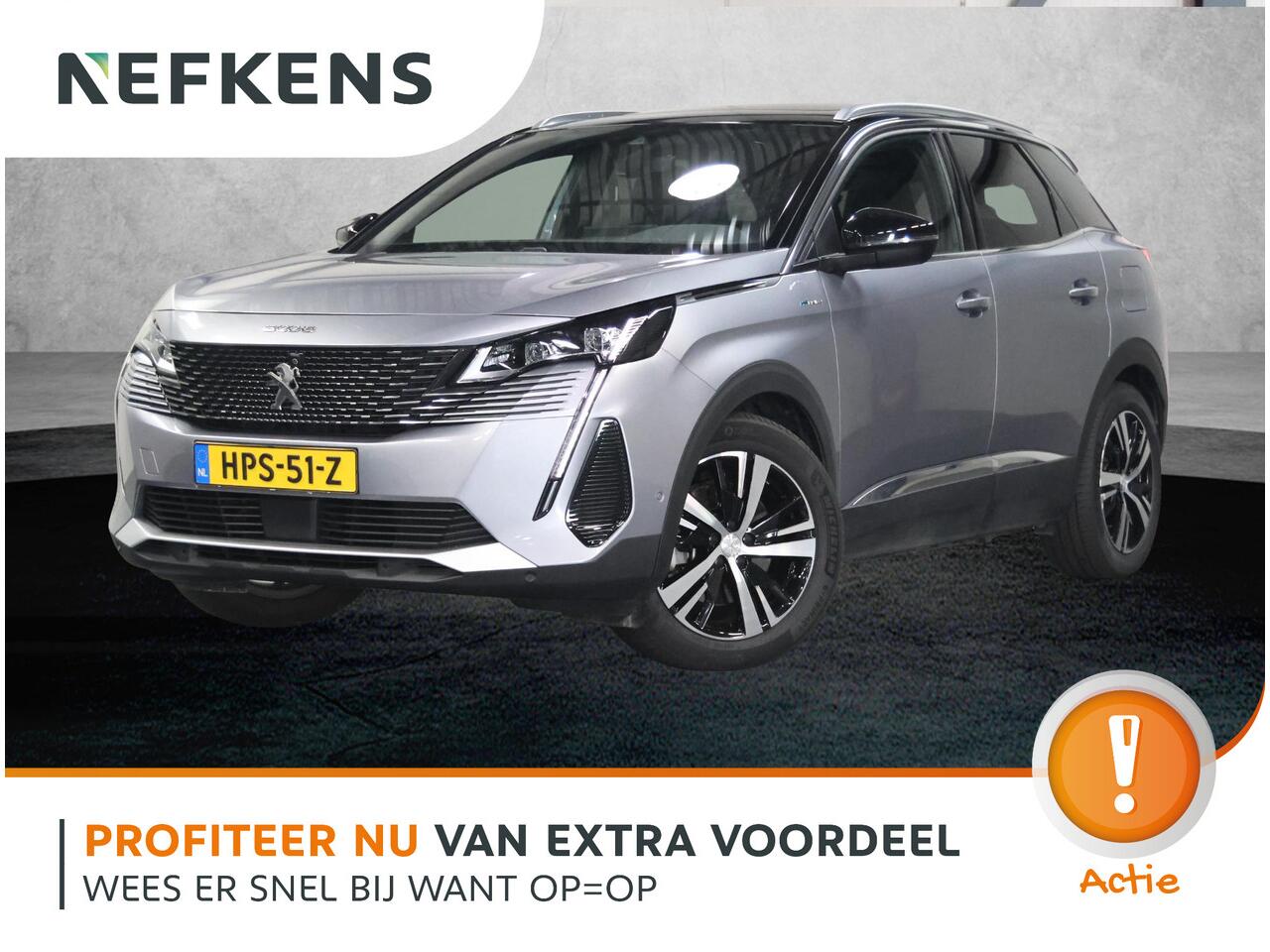 Peugeot 3008 300pk HYbrid4 GT | AppleCarPlay/AndroidAuto | 4x4! | Navigatie | Stoelverwarming | Schuifkanteldak | Adaptive Cruise Control | Keyless | FULL LED | 360'Camera | Isofix | Privacy Glass | Elektrische Klep |