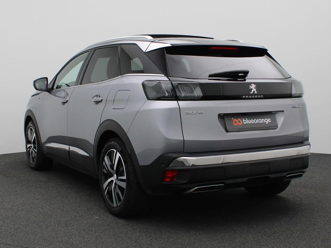 Peugeot 3008 1.6 HYbrid4 GT Pack Business 300PK SOH 100%, Pano-Schuifdak, Keyless, Adaptieve Cruise Controle, Elektrische Achterklep, 360gr. Camera, Stoelverwarming, 17" LM Velgen