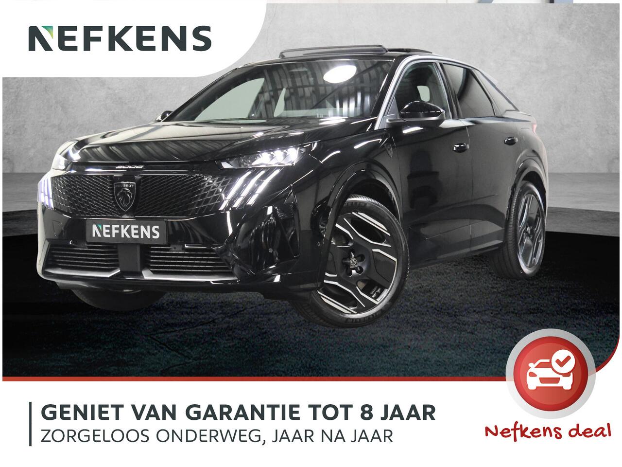 Peugeot 3008 e-3008 Launch Edition 325PK Dual Motor 73 kWh | Lederen Bekleding | Warmtepomp | Geventileerde Voorstoelen | Panoramadak | Keyless | Navigatie | ClimateControl | Dodehoekdetectie | AppleCarPlay/AndroidAuto | 360 Camera | Verwarmbare Voorstoelen | Adaptive
