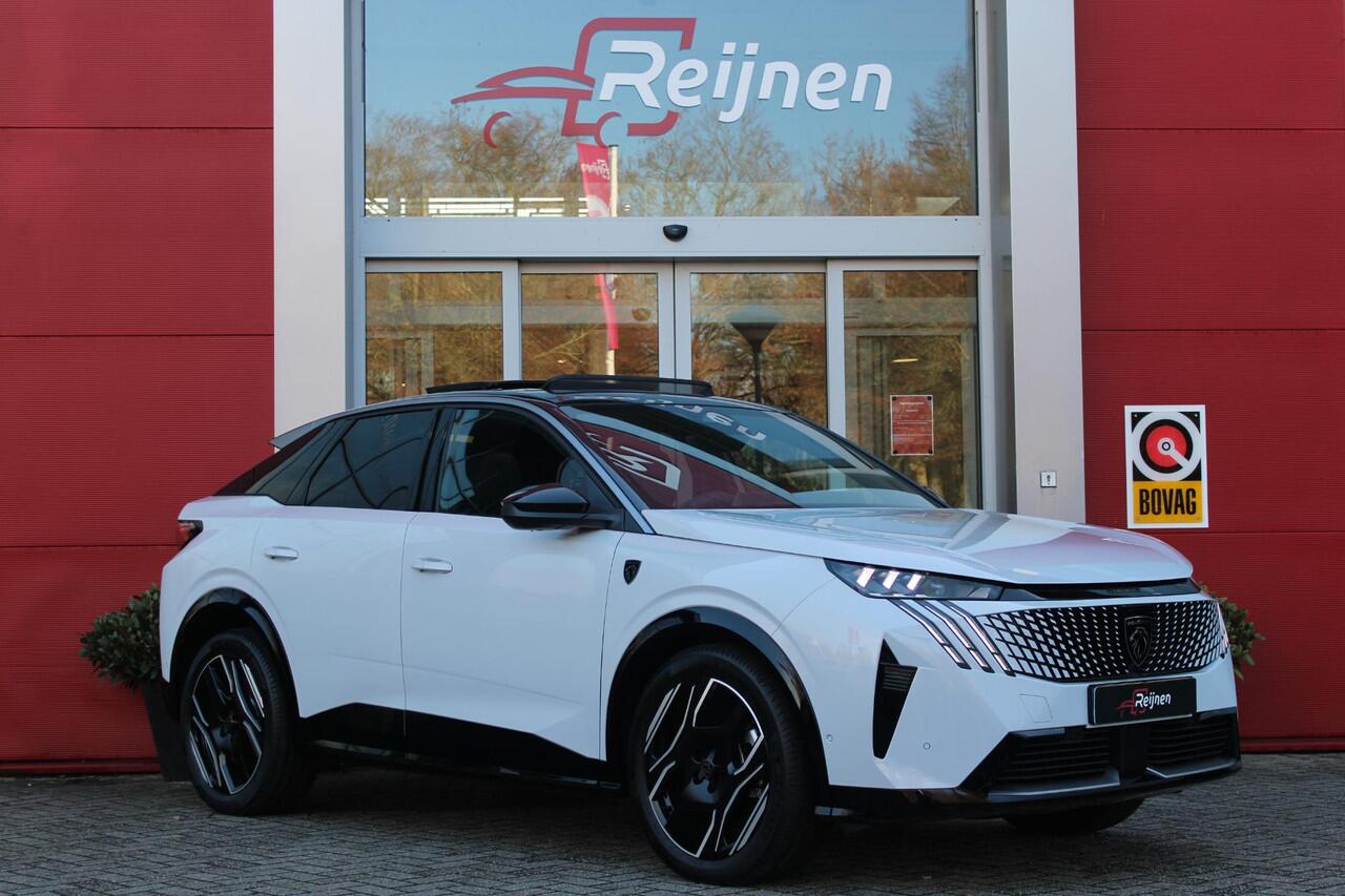 Peugeot 3008 e-3008 GT 325PK LAUNCH EDITION DUAL MOTOR 73KWH | PANORAMISCH SCHUIF / KANTELDAK | PREMIUM HIFI FOCAL | LEDEREN BEKLEDING NAPPA | ELEKTRISCH VERSTELBARE VOOR STOELEN, MET GEHEUGENFUNCTIE OP BESTUURDERSSTOEL | STOEL VERWARMING | STOEL MASAGE | STOEL VENTIL
