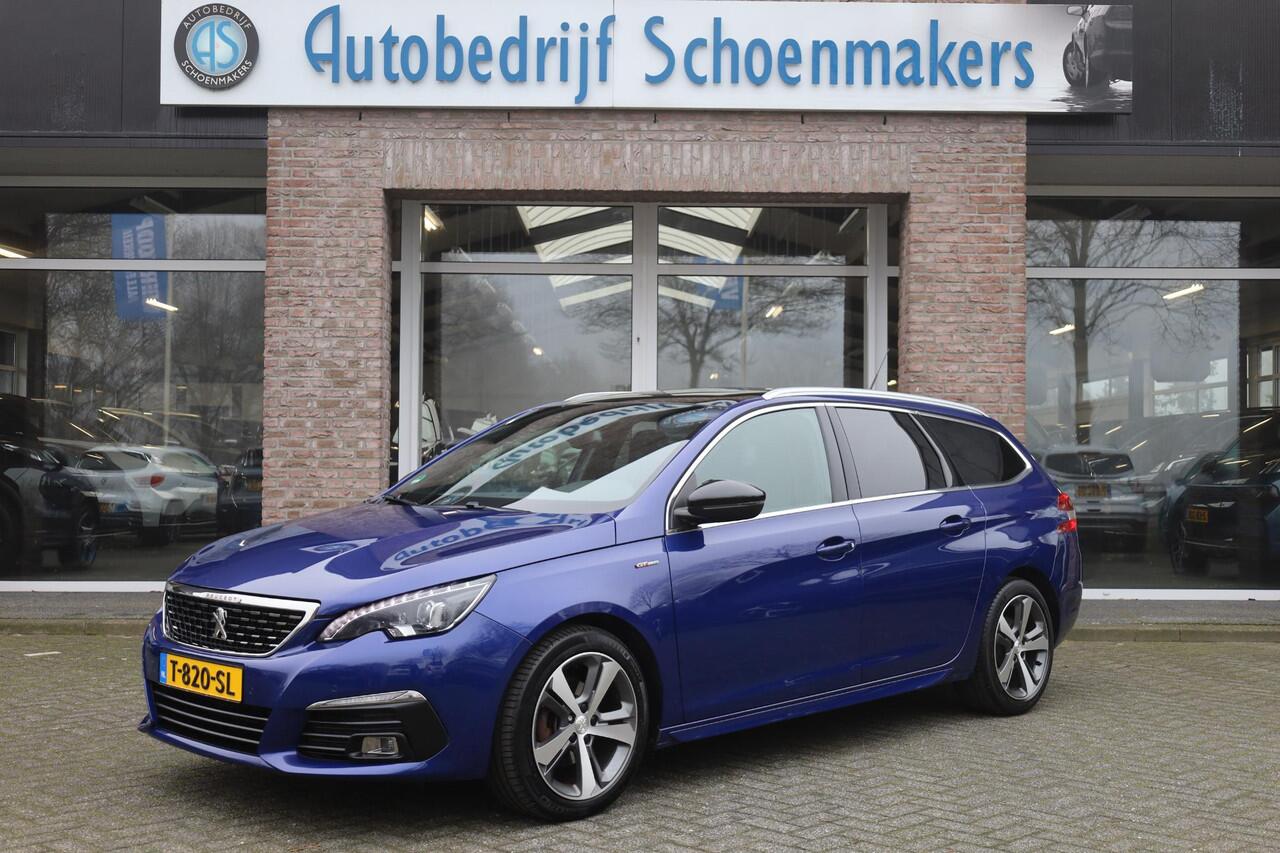 Peugeot 308 SW 1.2 PureTech GT-line PANO STOELVERW/MASSAGE CARPLAY HALFLEER 2xPDC ZWARTE-HEMEL CRUISE STUURFLIPPERS ENZ.