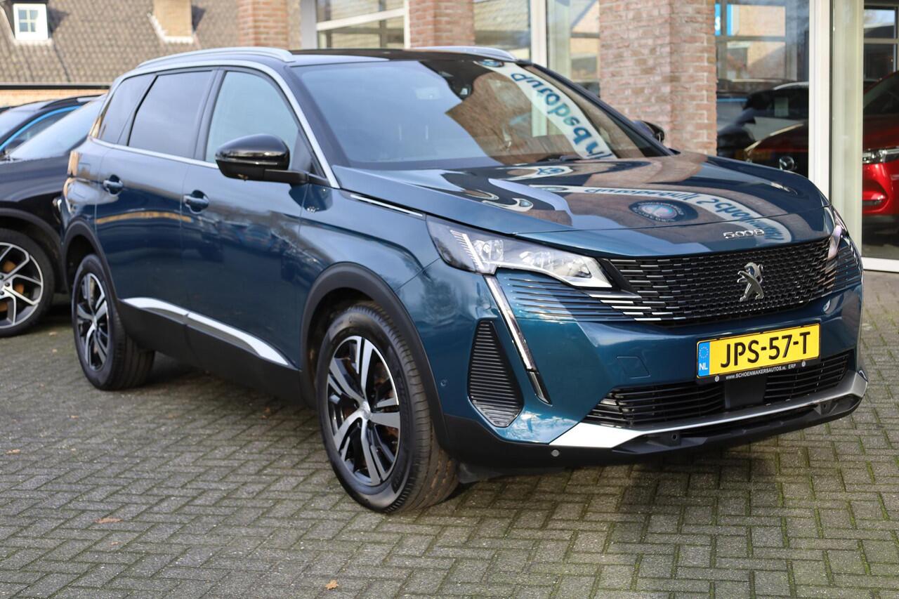 Peugeot 5008 1.2 PureTech GT 7-ZITTER! HALF-LEER CARPLAY 360-CAMERA STOELVERW. VIRTUAL-COCKPIT DEALERONDERH. SPORTSTUUR/STOELEN STUURFLIPPERS DAB CRUISE CLIMA NAVI 2XPDC 18''LMV