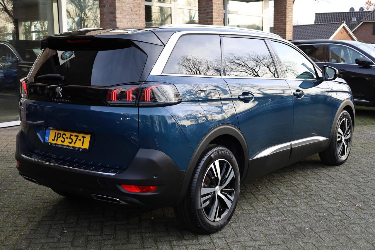 Peugeot 5008 1.2 PureTech GT 7-ZITTER! HALF-LEER CARPLAY 360-CAMERA STOELVERW. VIRTUAL-COCKPIT DEALERONDERH. SPORTSTUUR/STOELEN STUURFLIPPERS DAB CRUISE CLIMA NAVI 2XPDC 18''LMV
