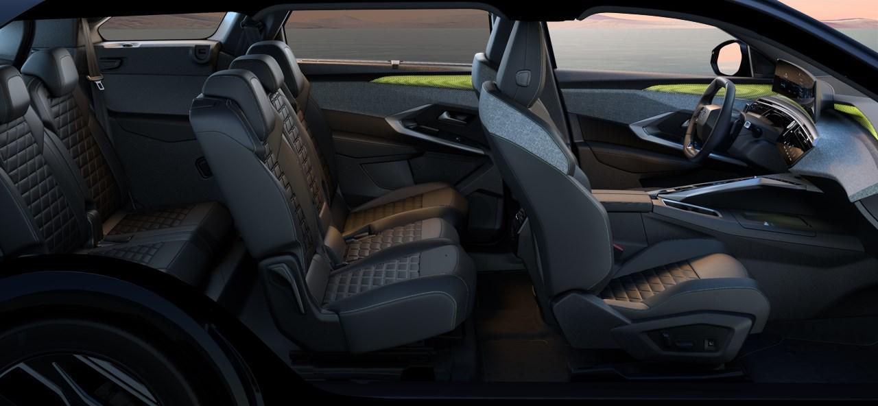 Peugeot 5008 e-5008 GT Exclusive 73 kWh | NIEUW | Uit voorraad leverbaar! | Stoelverkoeling | Panorama Dak | Nappa Leder | Camera Rondom | Stoelverwarming Voor & Achter | Elektrisch Verstelbare Voorstoelen | Dodehoek Detectie | Elektrische Kofferklep