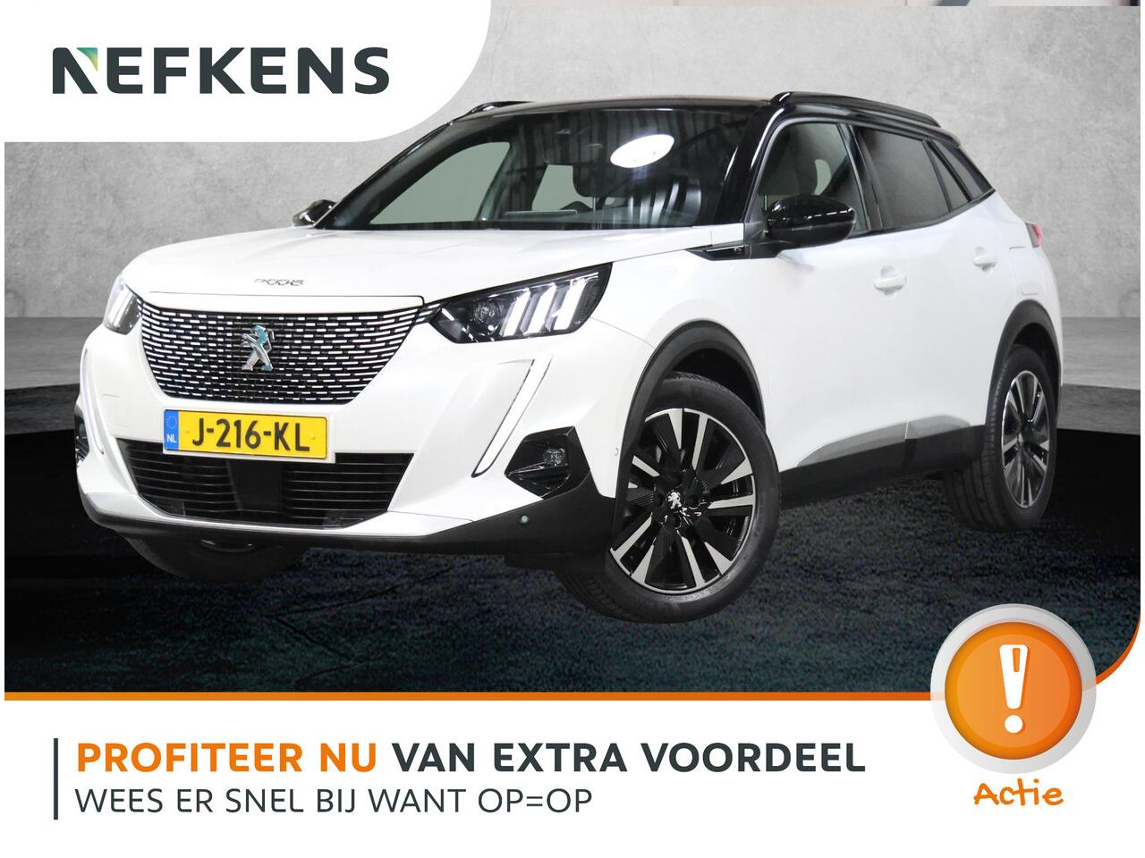 Peugeot e-2008 GT 50kWh 136PK | 1ste eigenaar | 3 FASE | Alcantara/LEER | AppleCarplay/Android Auto | StoelVerwarming | 18"LMV | Dodehoekdetectie | Camera | LED lampen | Keyless | Adaptive Cruise Control | Climate Control | Camera | FULL LED | Two-Tone | Sfeerverlichtin